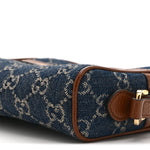 New Denim GG Monogram Dollar Calfskin Mini Ophidia Shoulder Bag Blue Tea Cuir Epilog