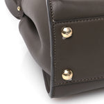 Vitello Seta Suede FF Mini Peekaboo Iconic Satchel  Chocolate Sigaro Marrone