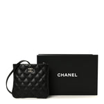 Lambskin Quilted Uniform Crossbody Bag Black