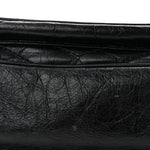 Crinkled Calfskin Matelasse Monogram Medium Niki Chain Satchel Black