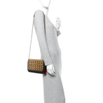 Calfskin Spikes Empire Paloma Clutch Black