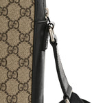 GG Supreme Monogram Flat Messenger Bag Beige Black New Acero
