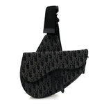 Oblique Mens Saddle Bag Black Blue