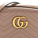 Calfskin Matelasse Small GG Marmont Chain Shoulder Bag Porcelain Rose
