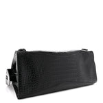 Semi Matte Calfskin Crocodile Embossed Neo Classic Black Hardware Large City Black