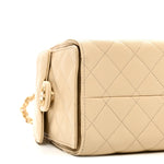 Caviar Quilted Small Chanel 25 Handbag Light Beige