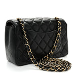 Lambskin Quilted Mini Rectangular Flap Black