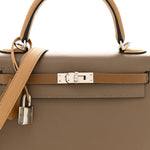 Epsom Tri-Color Kelly Sellier 25 Etoupe Alezan Biscuit