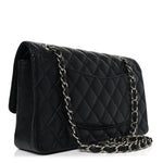 Caviar Quilted Medium Double Flap Black