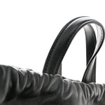 Calfskin Logo Drawstring Backpack Black