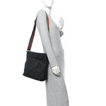 Monogram Web Medium Flat Messenger Bag Black