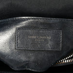 Sheepskin Matelasse Chevron Monogram Monochrome Medium College Bag Black