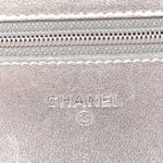 Metallic Lambskin Quilted Wallet On Chain WOC Silver