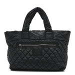 Nylon Quilted Large Coco Cocoon Tote Black