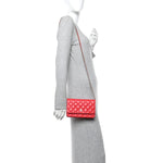 Caviar Quilted Wallet on Chain WOC Red