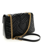 Calfskin Matelasse Medium GG Marmont Shoulder Bag Black