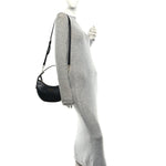 Soft Calfskin Arque Shoulder Bag Black