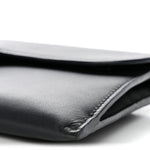 Ultra Matte Calfskin Saddle Chain Wallet Pouch Black