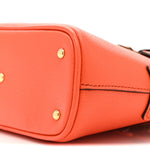 Textured Dollar Calfskin Mini Diana Dome Tote Bag Deep Orange Spicy Cyclamin