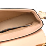Calfskin Crocodile Embossed Mini C Double Carry Cement Pink