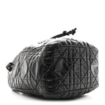 Crinkled Calfskin Macrocannage Medium D-Motion Bag Black