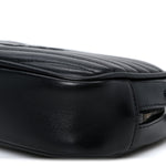 Calfskin Matelasse Monochrome Monogram Mini Lou Camera Bag Black