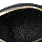 X MIFUKO Raffia Calfskin Mini Chain Basket Black