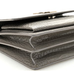 Calfskin Crocodile Embossed Medium Monogram Sunset Fog