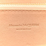Calfskin Crocodile Embossed Knuckle Flat Clutch Black Gold