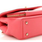 Caviar Quilted Small Business Affinity Flap Coral