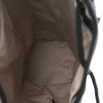 Striped Canvas Deauville Drawstring Backpack Black