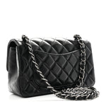 Lambskin Quilted Mini Rectangular Flap Black