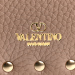 Vitello Medium Rockstud Envelope Flat Wristlet Pouch Poudre
