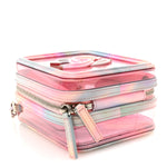 PVC Patent Calfskin Patent Lambskin Vertical Vanity Case Pink
