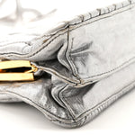 Metallic Matelasse Lux Mini Crossbody Tote Cromo
