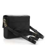 Lizard Embossed Crystal Embellished DG Millennials Mini Crossbody Bag Black