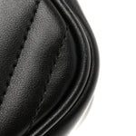 Calfskin Matelasse Monochrome Small GG Marmont Chain Shoulder Bag Black