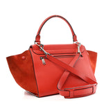 Drummed Calfskin Small Trapeze Vermillion