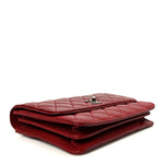 Caviar Quilted Flap With Chain Red