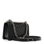 Caviar Quilted Medium Boy Flap Black
