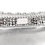 Crystal Embellished Metallic Lambskin Mini Chanel 22 Silver