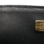 Lambskin Quilted Mini Top Handle Rectangular Flap Black