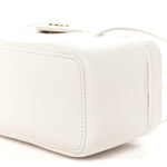 Shiny Caviar Preppy Coco Long Vanity With Strap White
