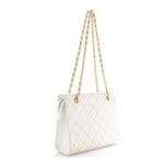Caviar Quilted Shoulder Bag White