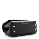 Caviar Quilted Mini Coco Handle Flap Black