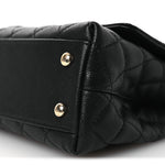 Caviar Quilted Mini Coco Handle Flap Black