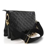 Lambskin Embossed Monogram Coussin MM Black