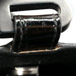 Shiny Calfskin Monochrome Crocodile Embossed Small Hourglass Top Handle Bag Black
