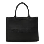 Calfskin Embossed Medium Book Tote Black