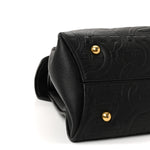 Calfskin Embossed Medium Margot Top Handle Satchel Black